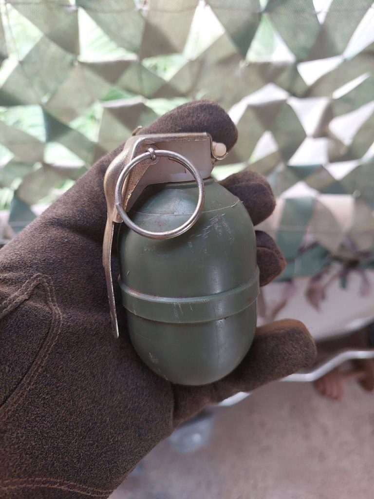 Коллекция трофейных ручных гранат у разведчиков Южного военного округа