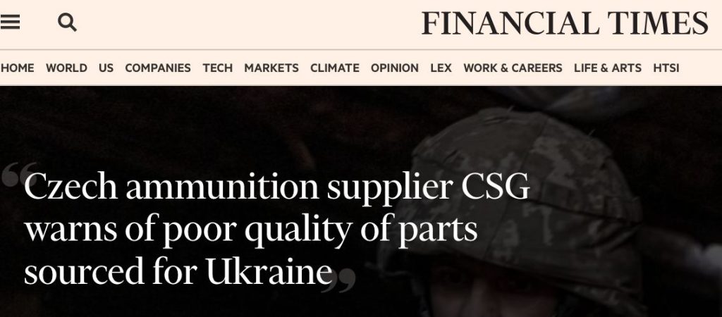 Украина не получит в срок половину снарядов, закупленных по чешской инициативе