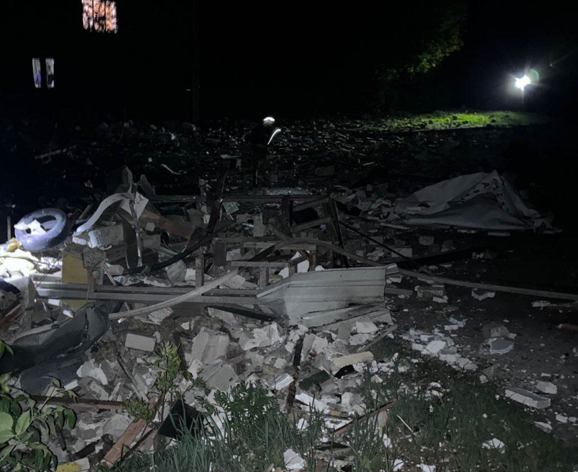 Харьков, кадры последствий удара нашими БПЛА "Герань-2" по складам противника