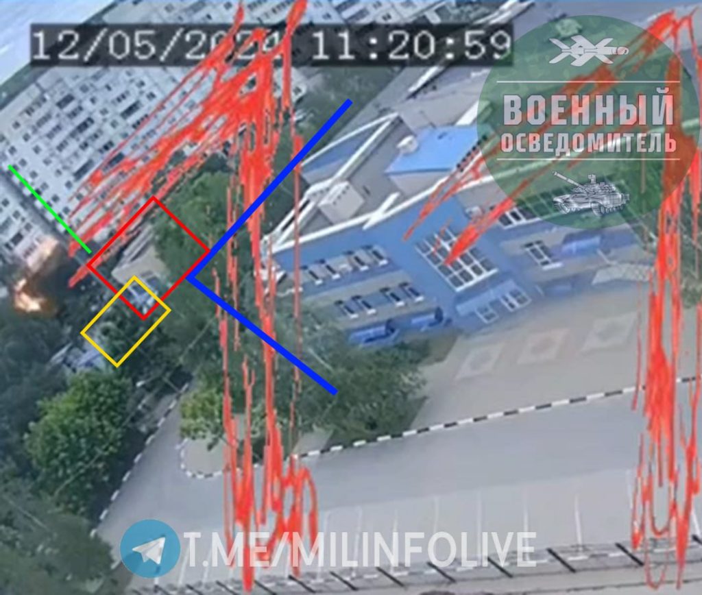 Геолокация места удара по жилому дому № 55А по улице Щорса в Белгороде