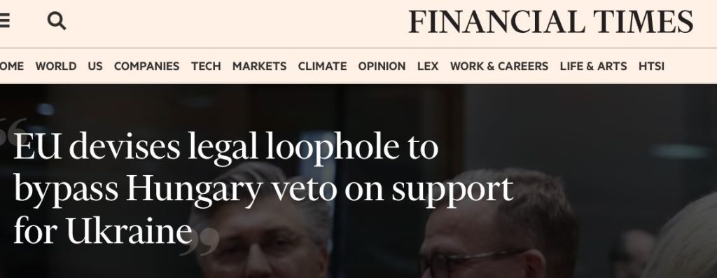 ЕС создал механизм обхода вето Венгрии на закупки оружия для Киева за счет активов РФ