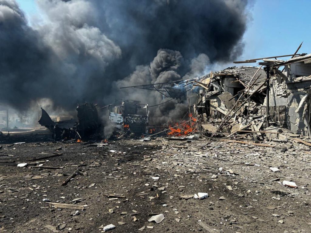 Последствия прилета ракет Х-22 по предприятию в Покровске