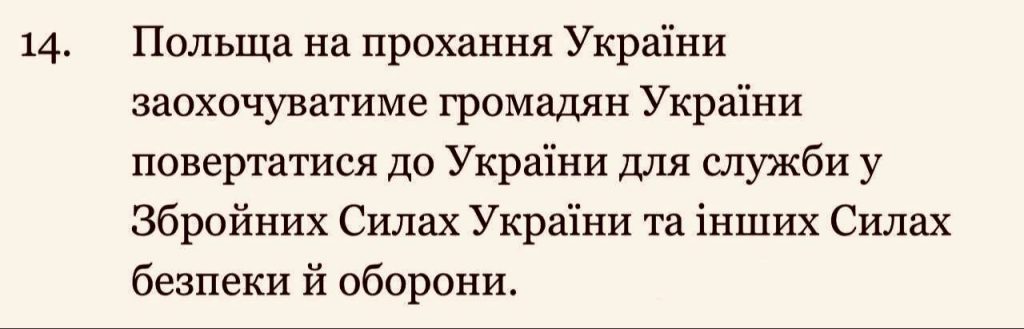 Польша по просьбе Украины будет "поощрять" граждан Украины возвращаться назад в Украину для службы в ВСУ