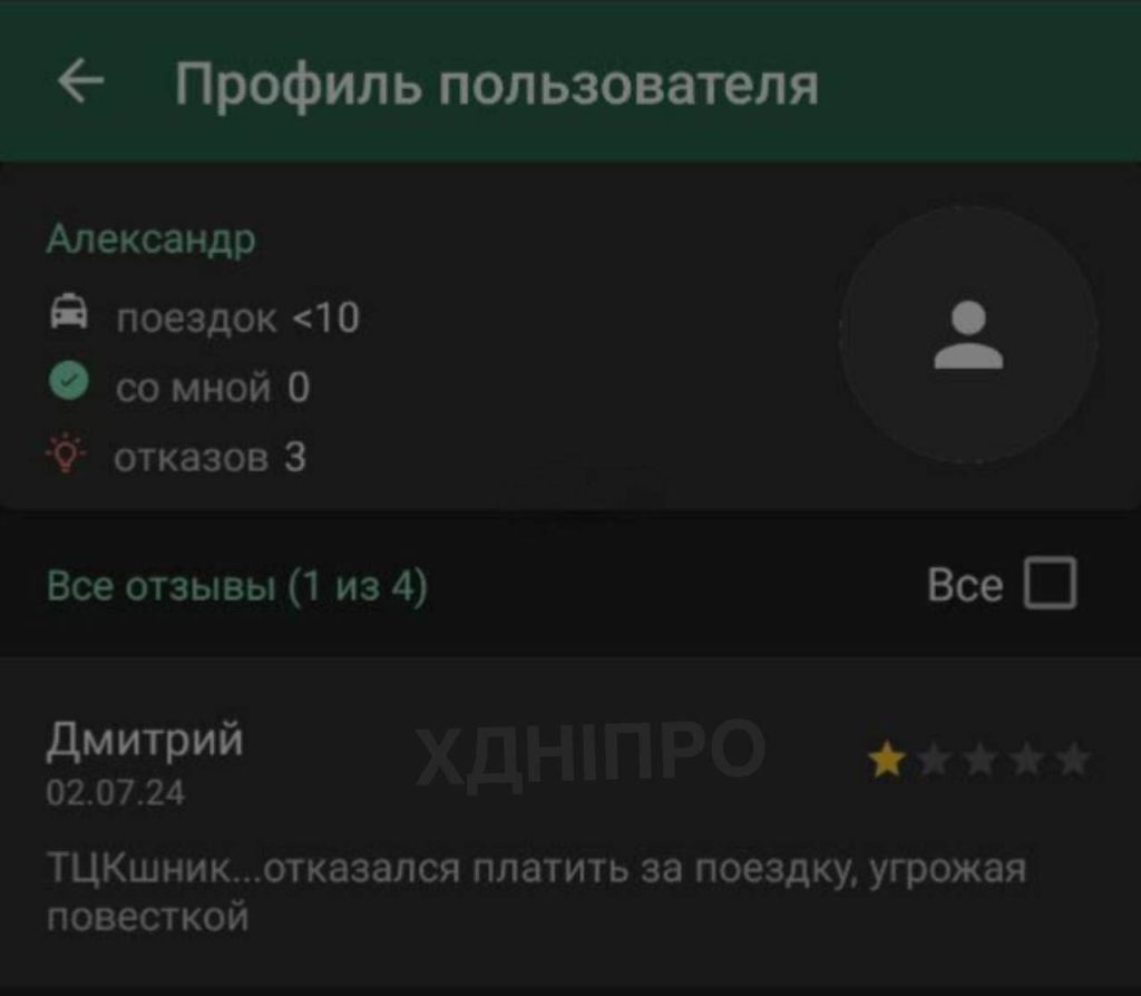 В Днепропетровске ТЦКшник отказался платить за поездку, угрожая повесткой таксисту