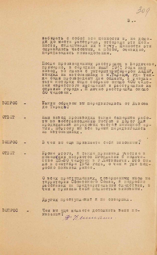 Опубликован документ о массовом истреблении евреев от Львова до Киева дивизией СС «Викинг»