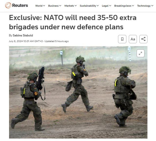 НАТО планирует сформировать до 50 бригад для защиты от потенциального нападения со стороны России – Reuters со ссылкой на источник