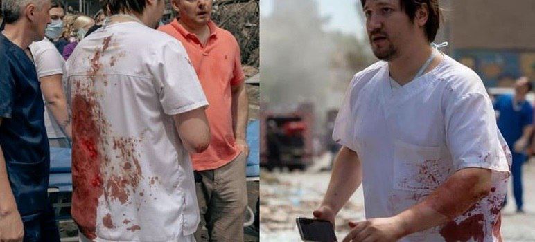 Как «раненого» врача из Охматдета готовили к съемке для обложек западных СМИ