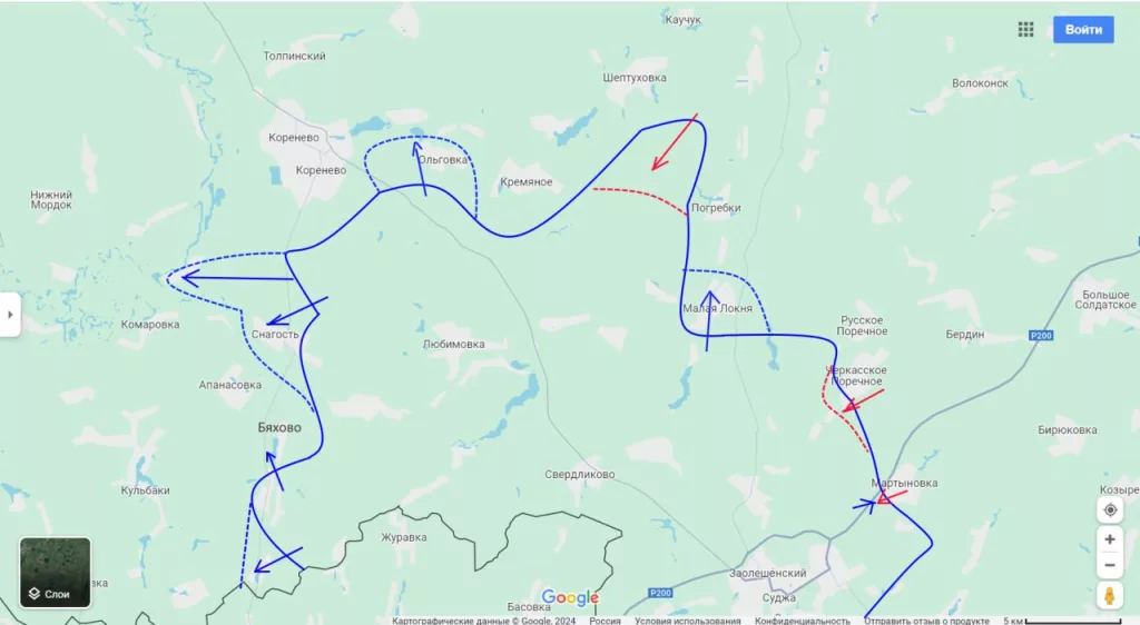 Юрий Подоляка - Курское направление: обстановка на утро 16.08.24 — от Коренево до Суджи