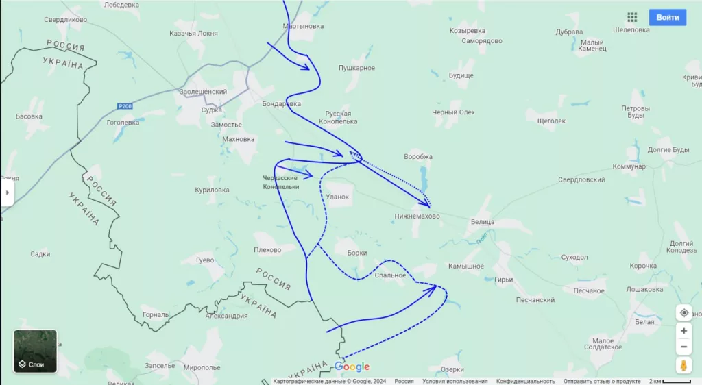 Юрий Подоляка - Курское направление: обстановка на утро 16.08.24 — от Суджи и далее на юг