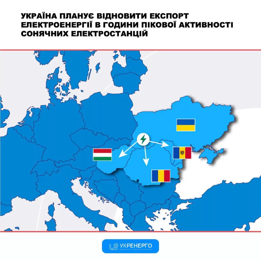 Вчера Украина хотела возобновляет экспорт электроэнергии