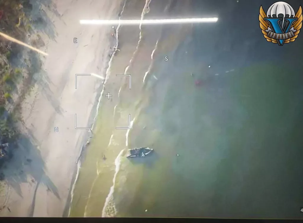 Кадры уничтоженной группы ВСУшников, которые пытались высадиться на Кинбурнской косе