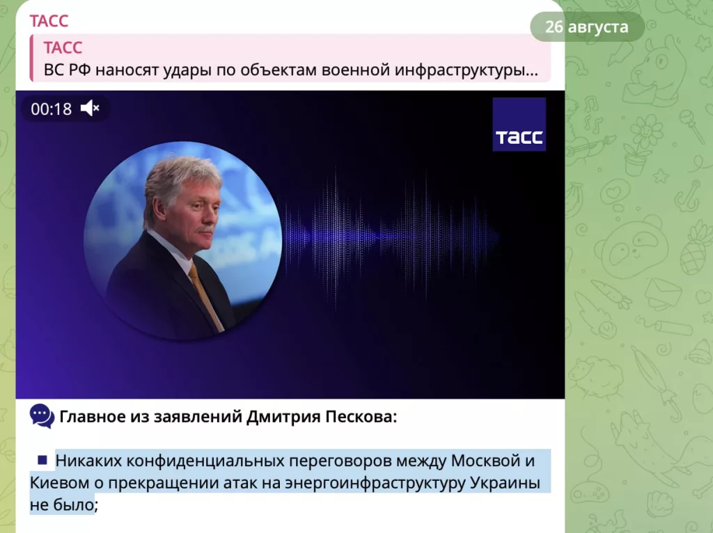 Владимир Путин до вторжения ВСУ в Курскую область согласился на предложение Турции отказаться от ударов по объектам энергетики, но Киев не согласился на такие договоренности — Шойгу