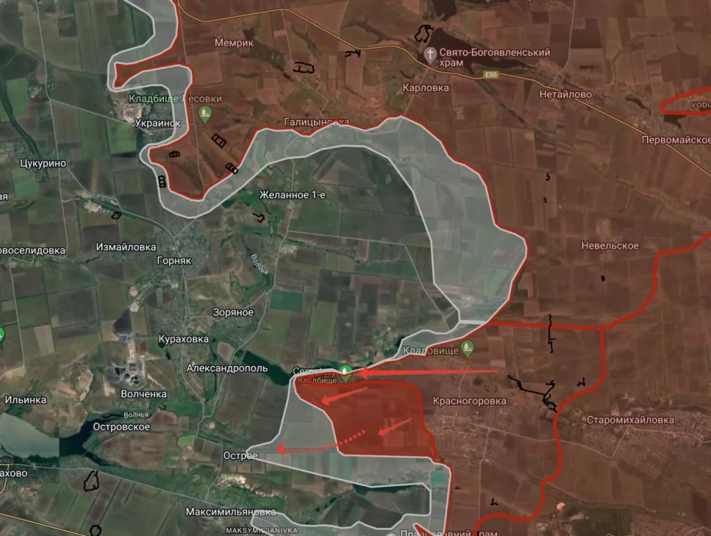 Южнодонецкое направление: Покровский выступ фронта нависает над позициями ВСУ, формируя очертания котла