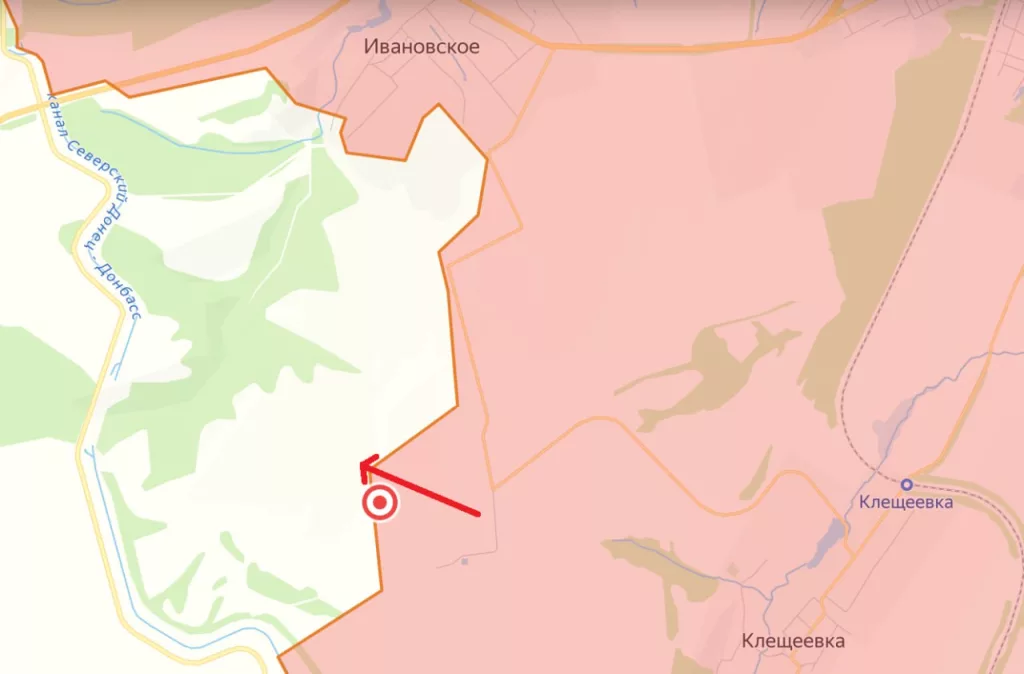 Артемовское направление — ВС РФ улучшили позиции к западу от Клещеевки, продвинувшись в направлении канала Северский Донец—Донбасс