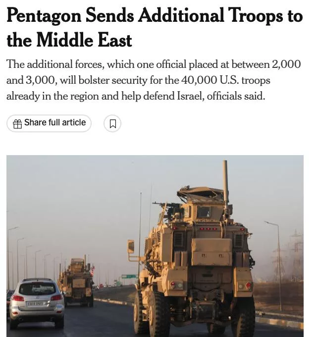 США дополнительно направляют на Ближний Восток тысячи солдат на фоне операции Израиля в Ливане – The New York Times
