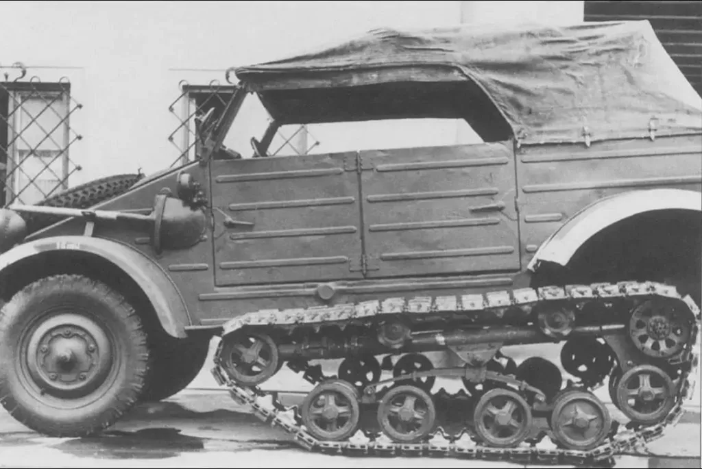 Kübelwagen Type 155 halftrack — это немецкий экспериментальный полугусеничный автомобиль