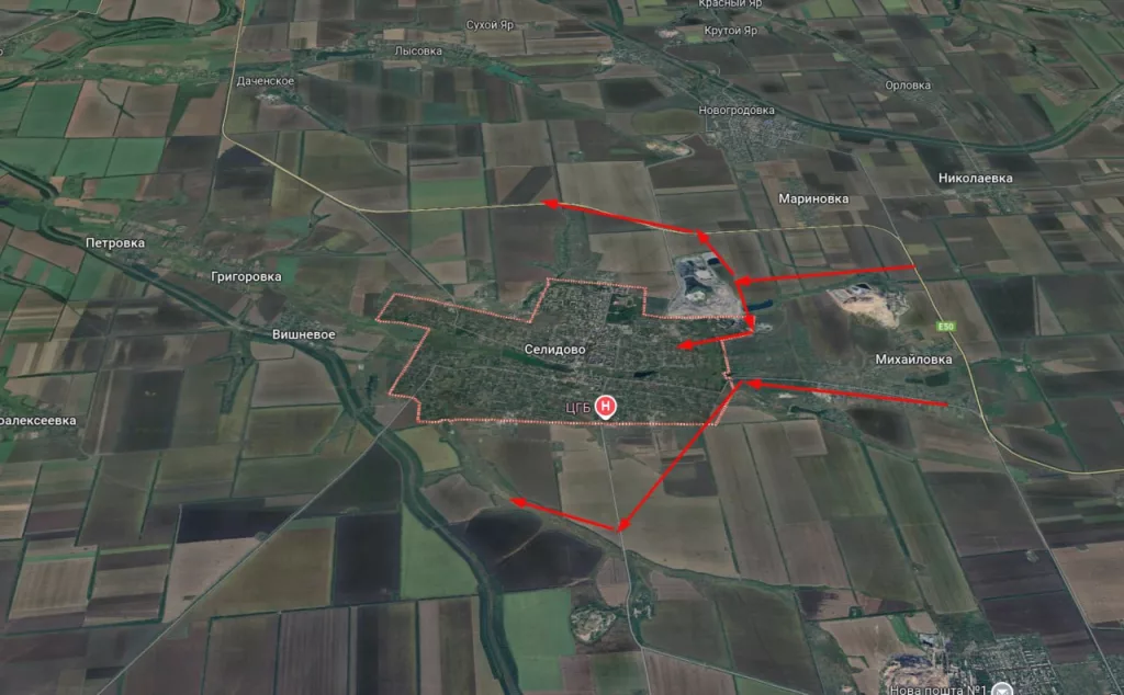 Большая часть зарубежных экспертов склоняется к тому, что ВСУ вскоре сдадут Селидово и отступят в соседние населённые пункты, опасаясь окружения