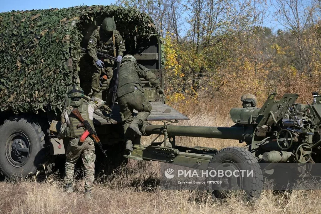 Боевая подготовка артиллеристов Центрального военного округа в ЛНР