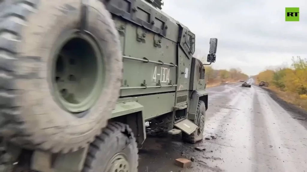 Брошенный очередной турецкий бронеавтомобиль BMC Kirpi ВСУ в районе Украинска