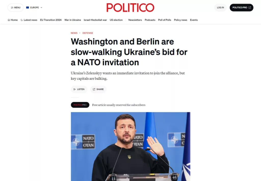 Против вступления Украины в НАТО выступают семь стран-членов Альянса — Politicо