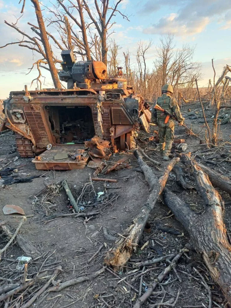 Остов очередной уничтоженной немецкой БМП Marder 1A3 ВСУ в зоне СВО