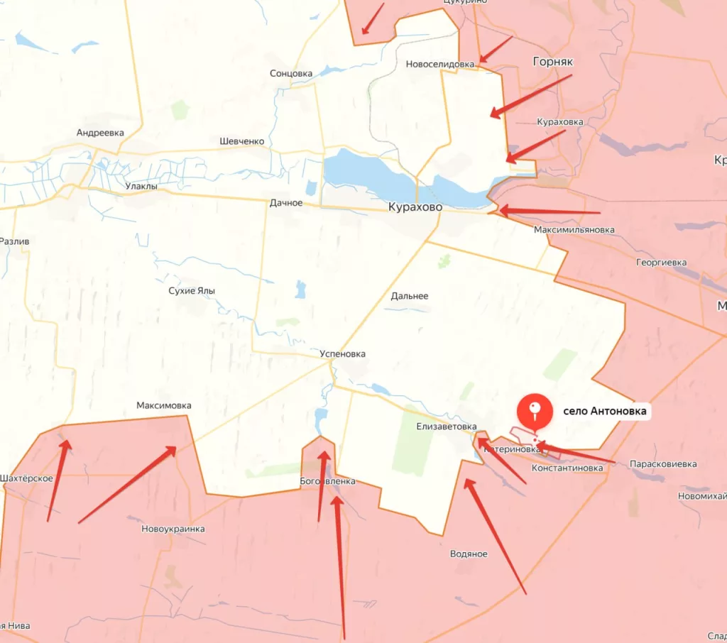 Кураховское направление. Армия России прорвала эшелонированную оборону противника в районе н.п. Антоновка