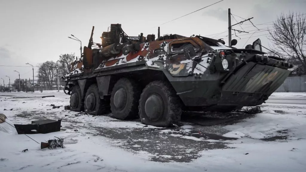 Уничтоженный в районе Харькова украинский БТР-4Е