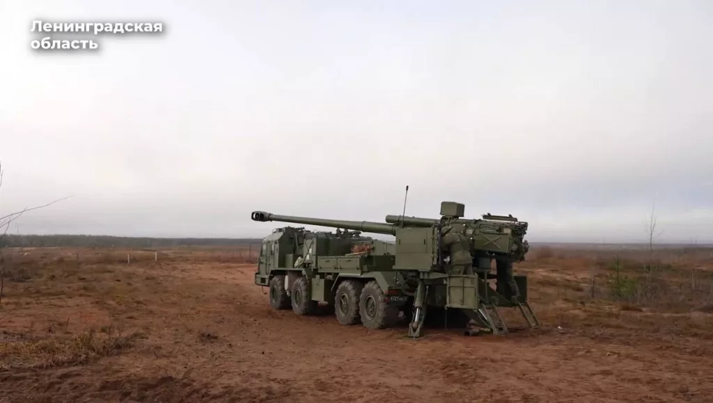 Обучение курсантов Михайловской военной артиллерийской академии на 152-мм колёсной гаубице 2С43 «Мальва»