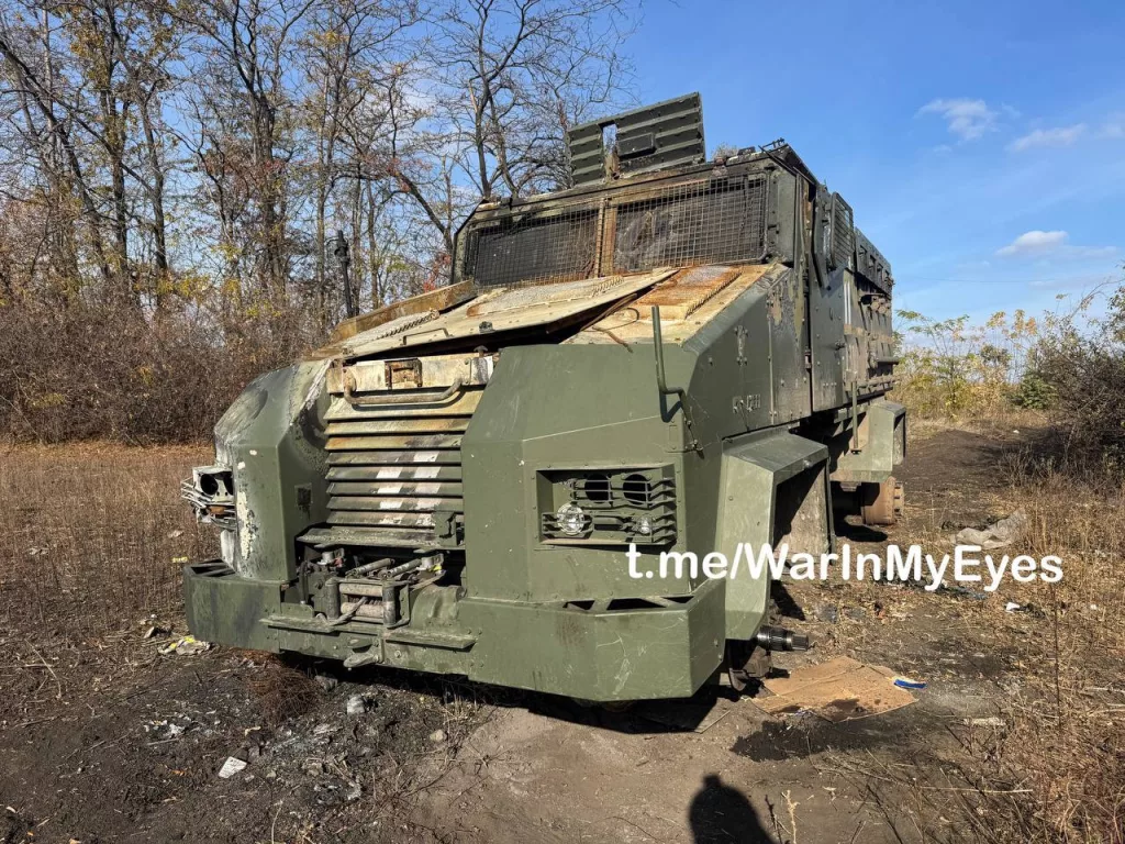 Ещё один уничтоженный турецкий MRAP BMC Kirpi ВСУ рядом с н.п. Калиново на Донбассе
