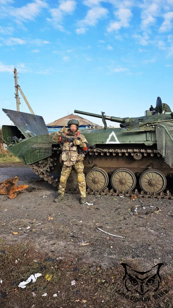 Курская область. Подбитая трофейная украинская БМП-1