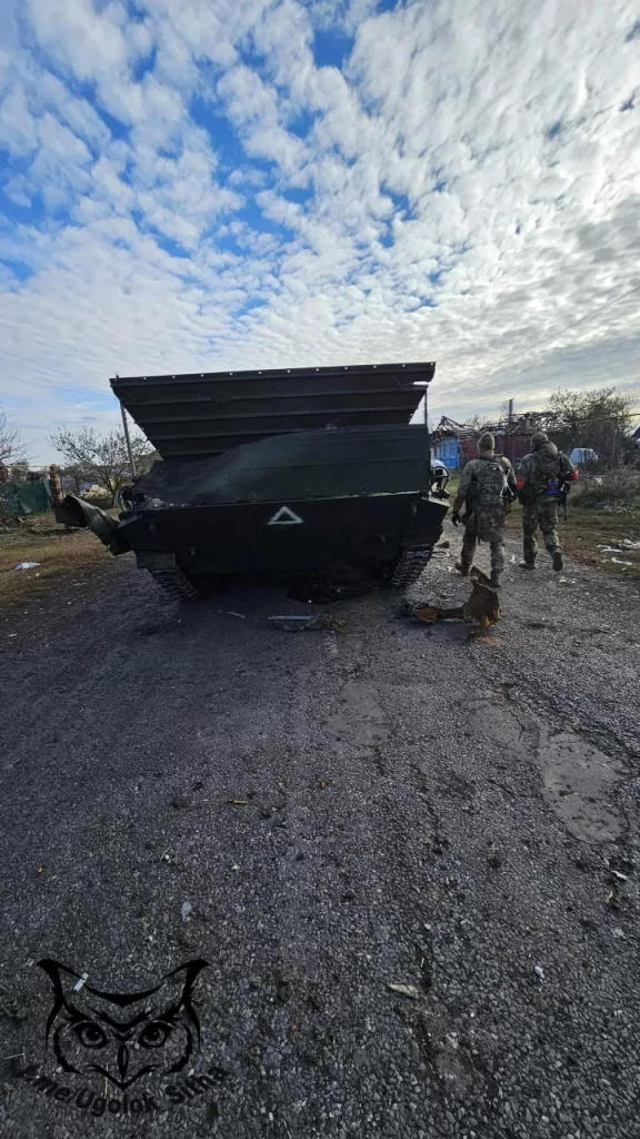 Курская область. Подбитая трофейная украинская БМП-1