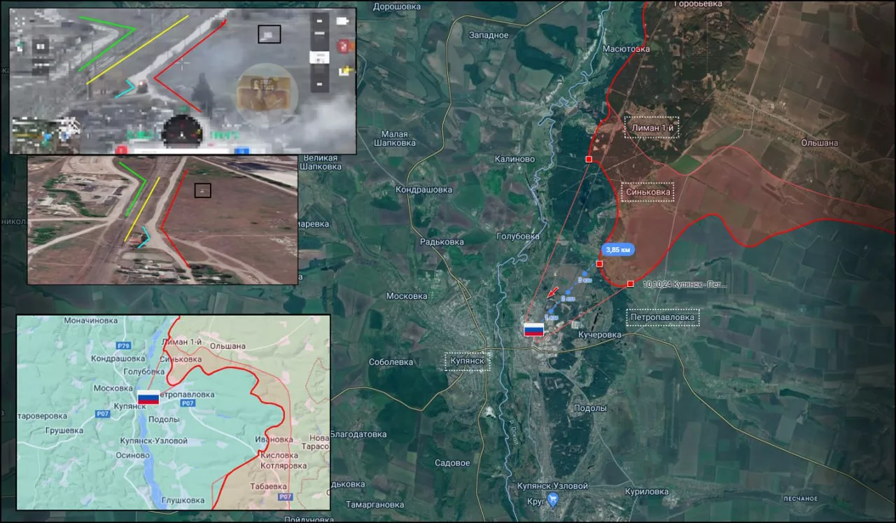 Прорыв колонны брони в Купянск Харьковской области попал на видео с дрона, опубликованное противником