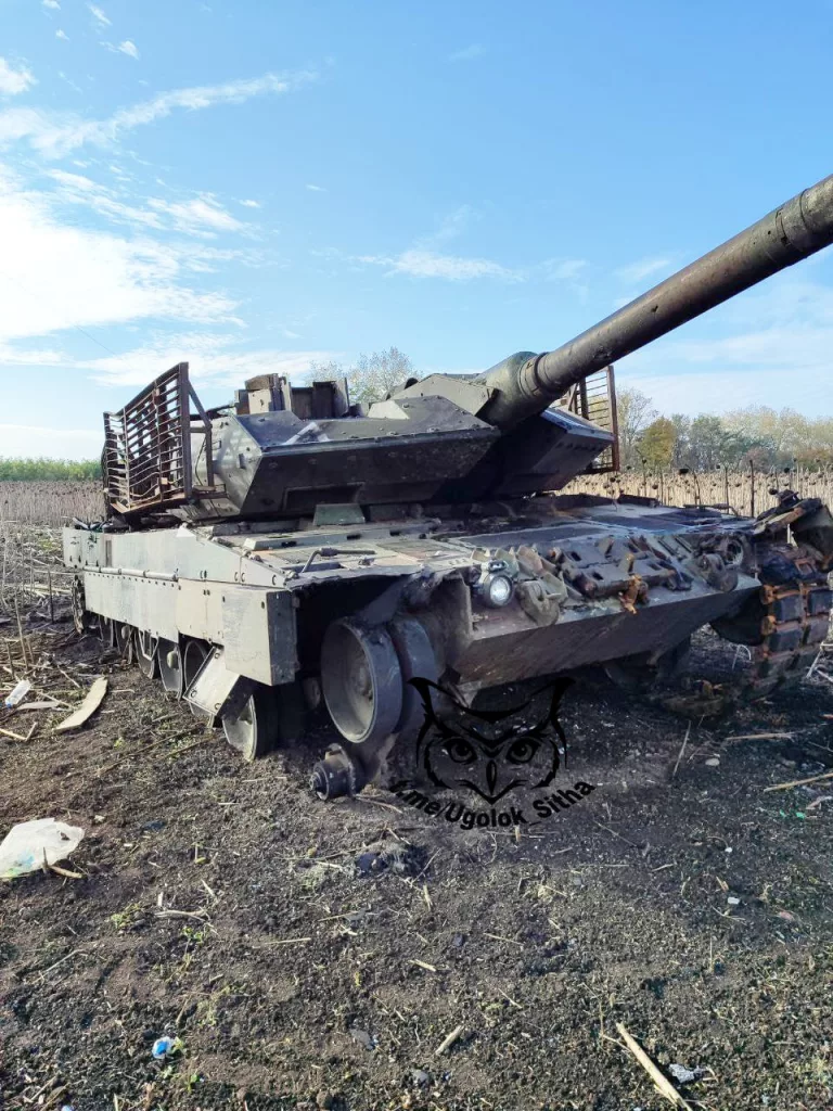 Подбитый немецкий танк Leopard 2A6 в Курской области