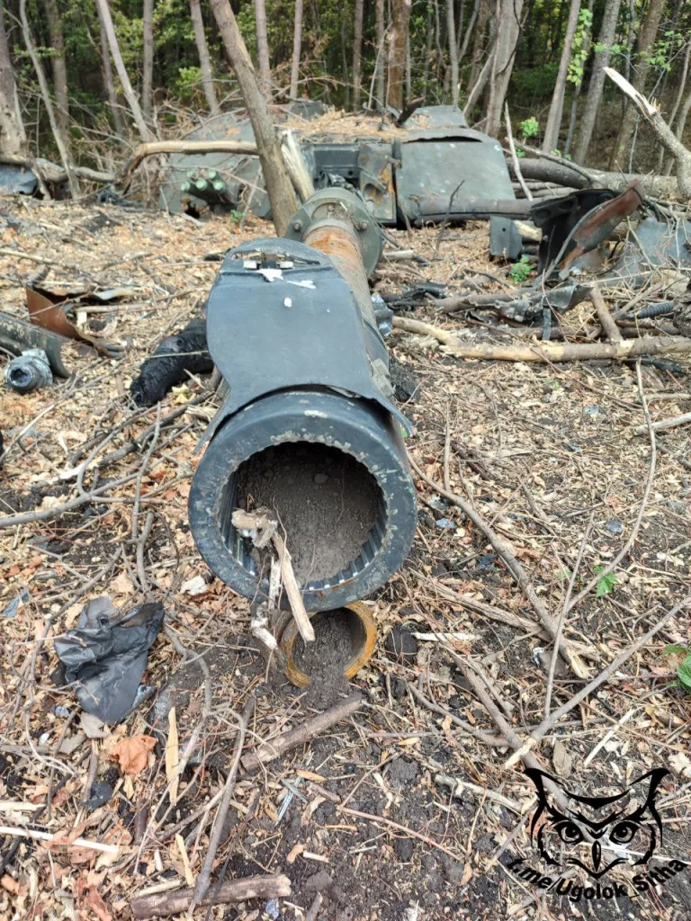 Фото того, что осталось от английского танка Challenger 2 в Курской области