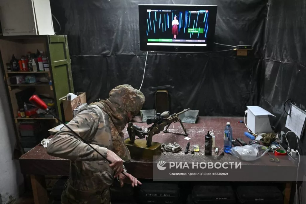 Снайперы отдельной бригады специального назначения группировки войск «Центр» на Красноармейском направлении