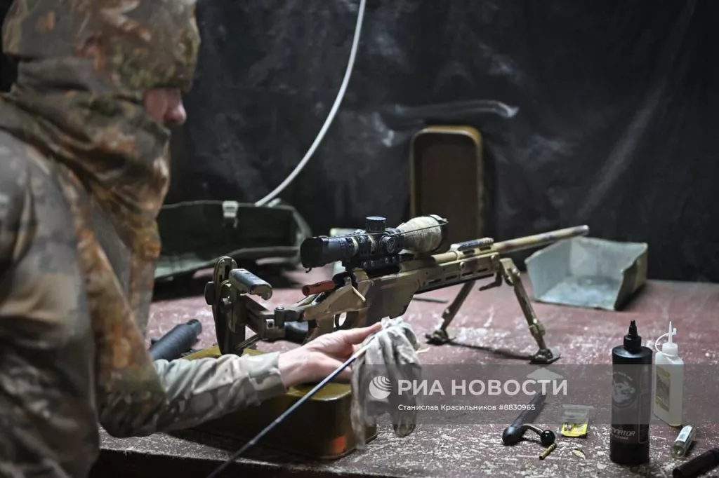 Снайперы отдельной бригады специального назначения группировки войск «Центр» на Красноармейском направлении