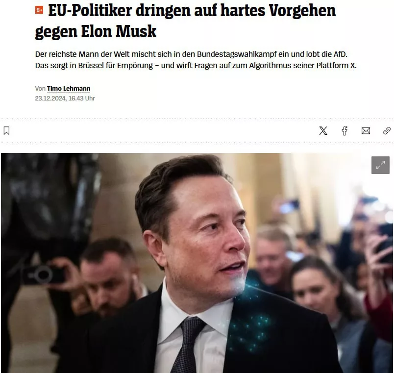 Европейские политики требуют принять жесткие меры против Маска – Der Spiegel
