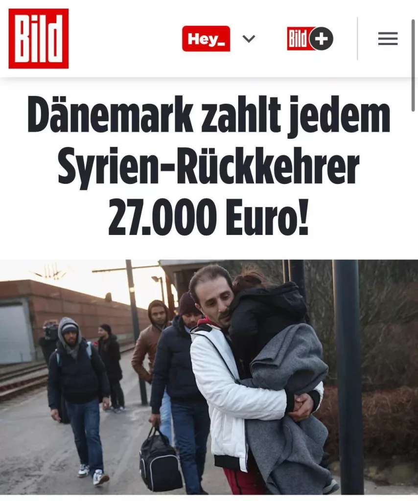 Дания предложила платить по €27 000 сирийским беженцам за добровольное возвращение на родину, - Bild