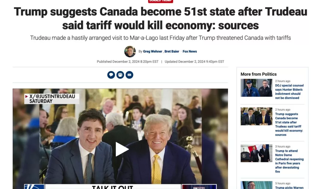Трамп пригрозил сделать Канаду 51-м штатом США – Fox News