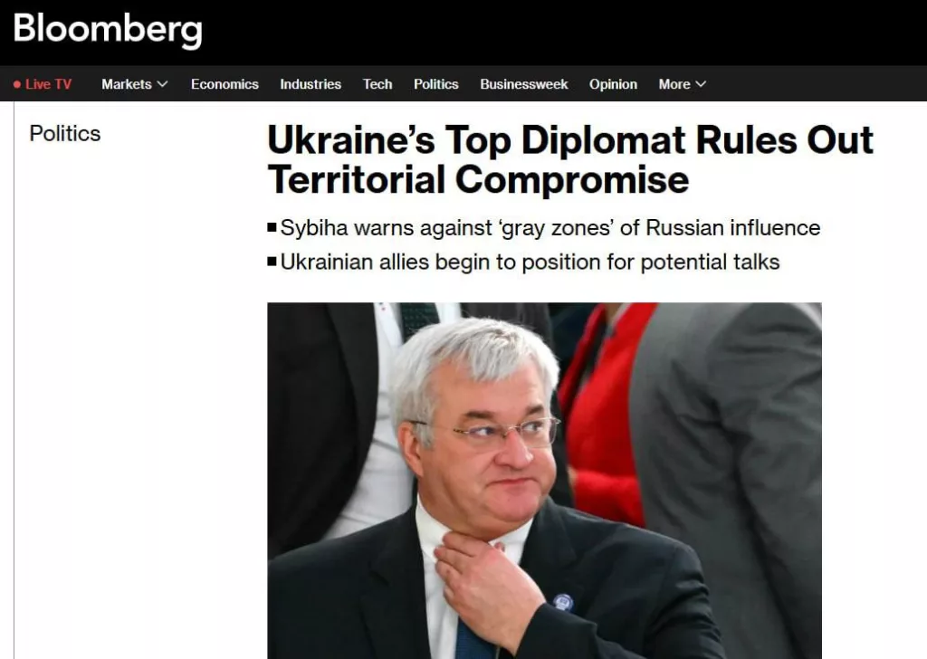 Глава МИД Украины опроверг слова Зеленского о готовности идти на территориальные уступки