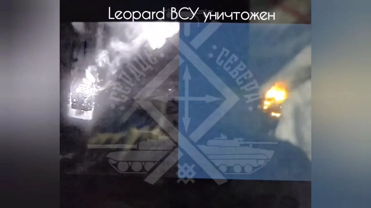 Точный сброс прямо в люк Leopard 1A5 с ДЗ "Контант-1" зажигательного боеприпаса