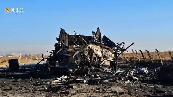 Результат ночного авиаудара по аэродрому Камышлы на северо-востоке Сирии