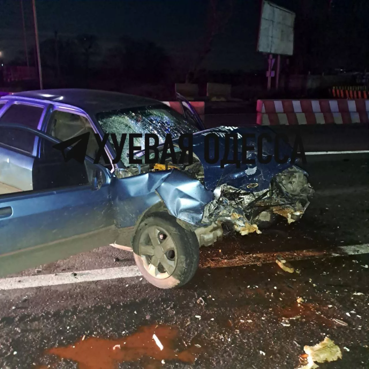 Пьяный ВСУшник в Одессе протаранил блокпост и машину нацполиции