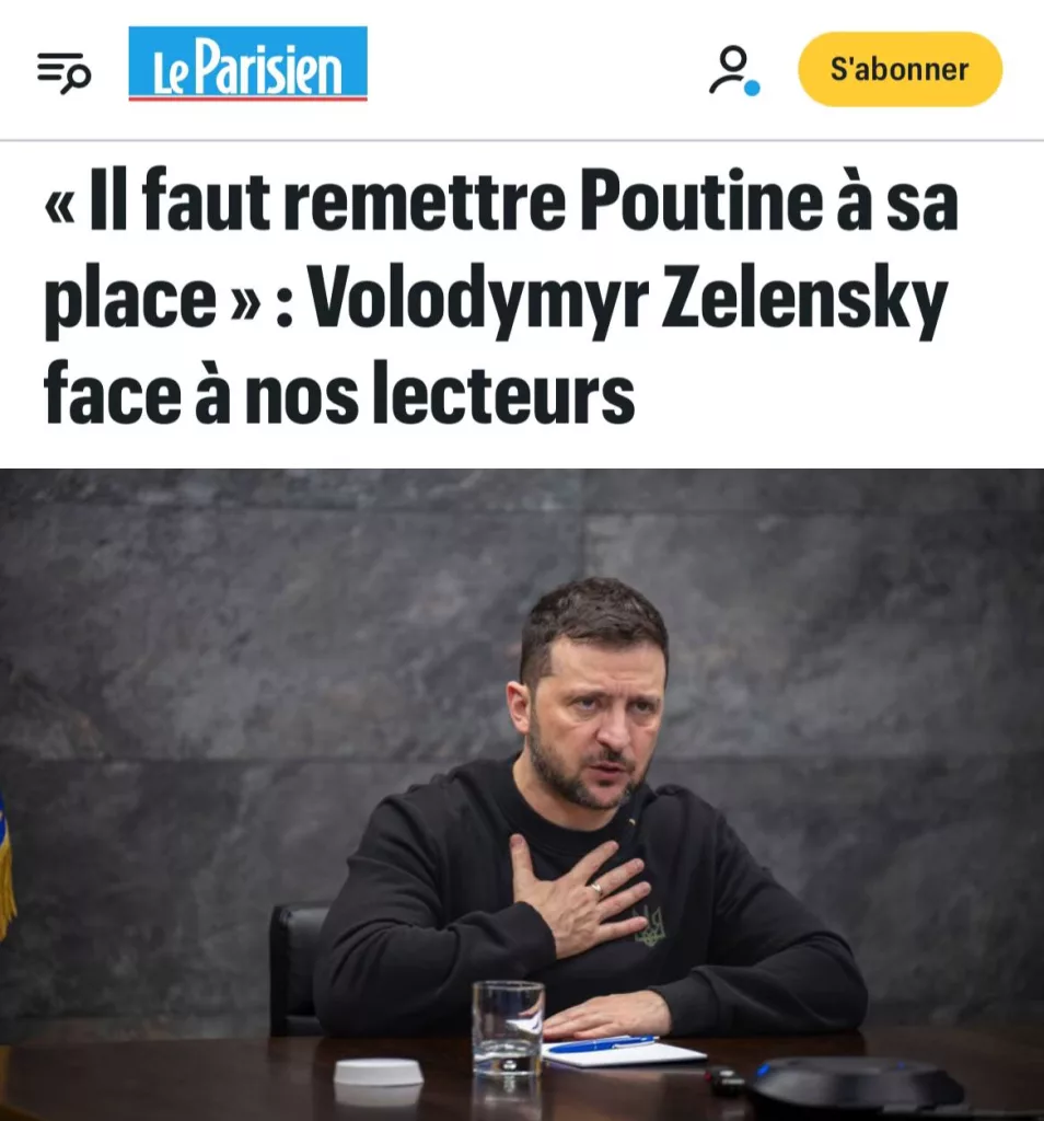 Украина не пойдет на замораживание войны или капитуляцию, — заявил Зеленский в интервью Le Parisien