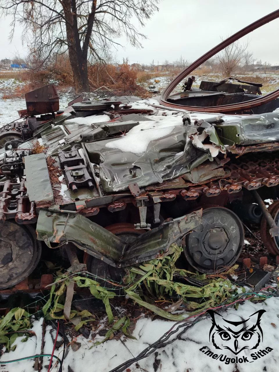 Курская область. Уничтоженный украинский танк Т-64БВ около н.п.Ольговка