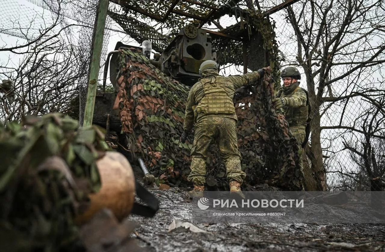 Боевая работа расчёта 152-мм самоходной пушки 2С5 «Гиацинт-С» группировки войск «Центр» на Красноармейском направлении