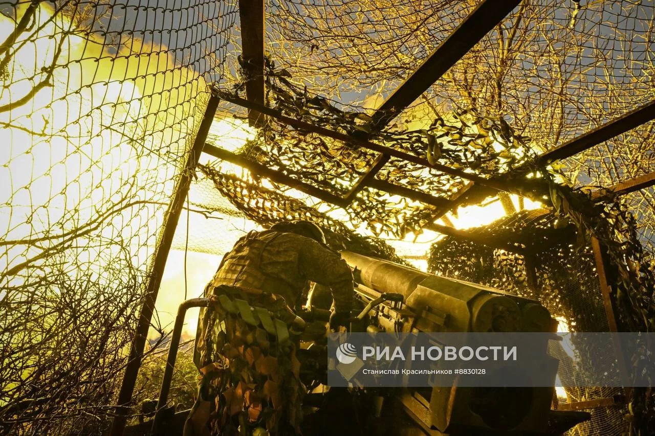 Боевая работа расчёта 152-мм самоходной пушки 2С5 «Гиацинт-С» группировки войск «Центр» на Красноармейском направлении