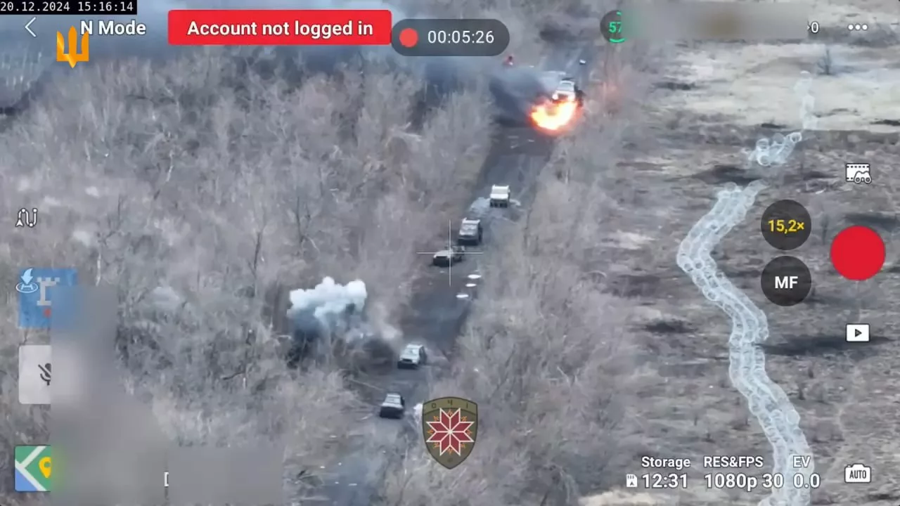 Противник опубликовал кадры с разбитой российской штурмовой колонной в районе села Украинка на Покровском направлении