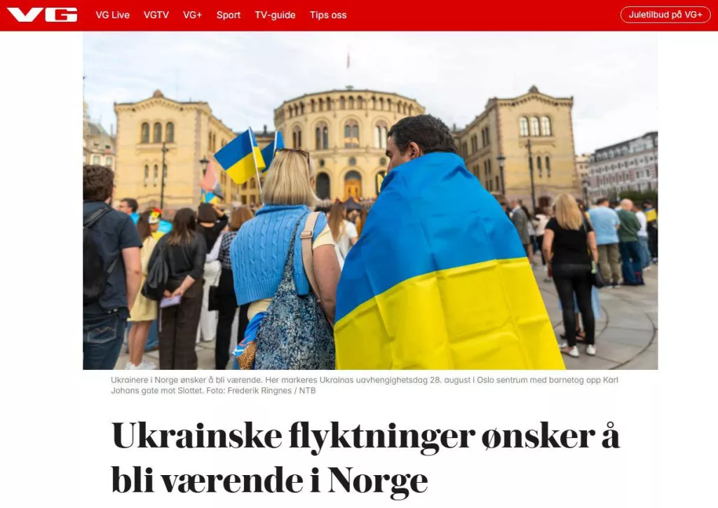 Только 10% украинских беженцев в Норвегии ответили, что хотели бы вернуться домой