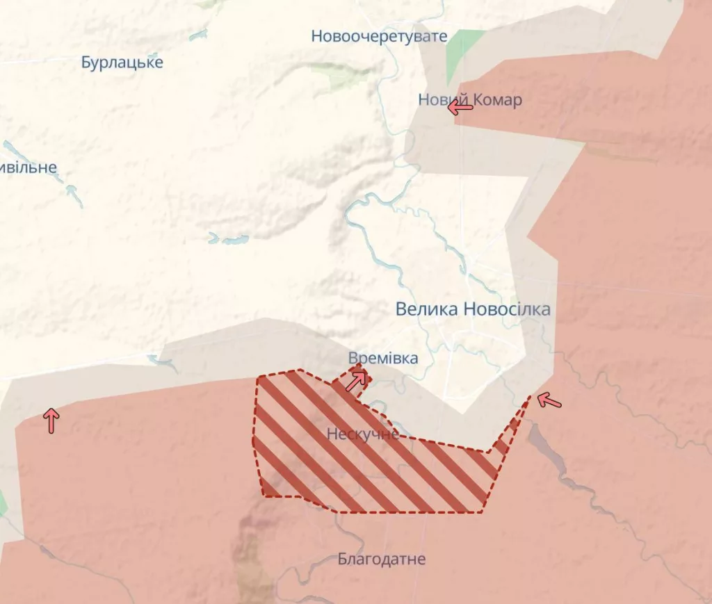 Противник признает продвижение ВС РФ во Времевке на Великоновосёлковском направлении